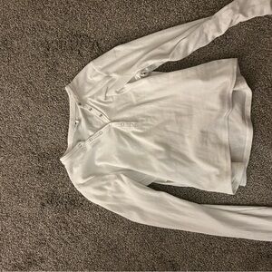 Cotton On Off-White Ribbed Henley Top